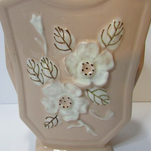 vintage pink floral Hull Art Rosella pottery vase USA r-6 6 1/2" tall - Picture 2 of 8
